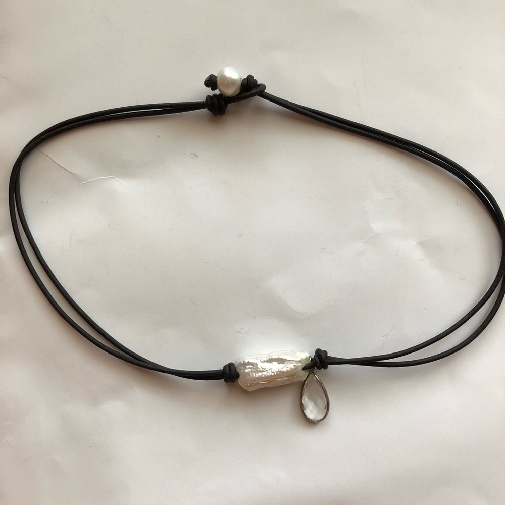 Freshwater pearl chunk necklace